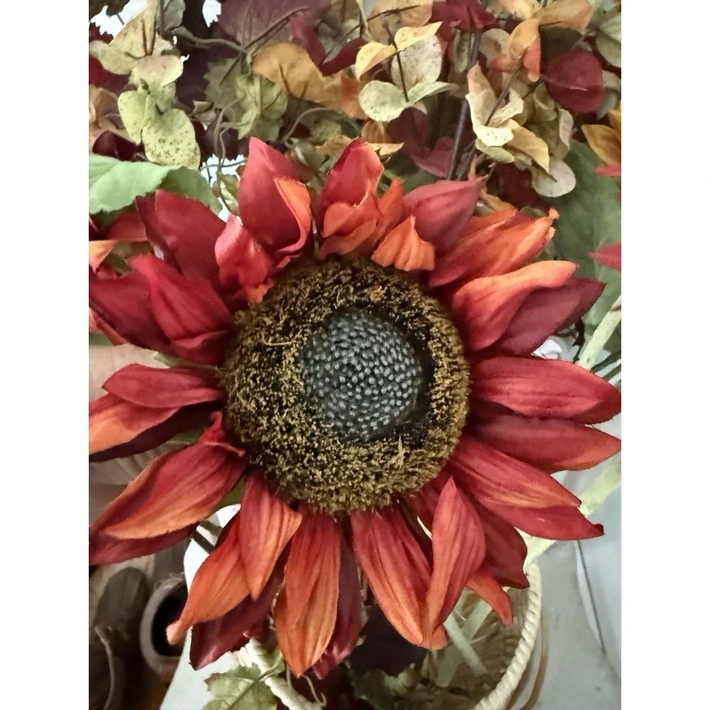 Pier One‎ Imports Faux Autumn Flower Sunflowers Leaves Big Lot